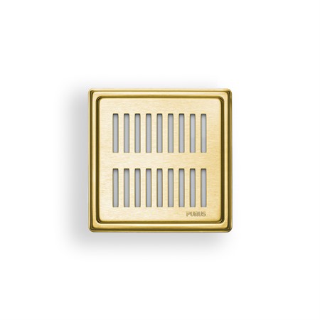 Golvsil 154x154mm, Purus Square Rib mässing