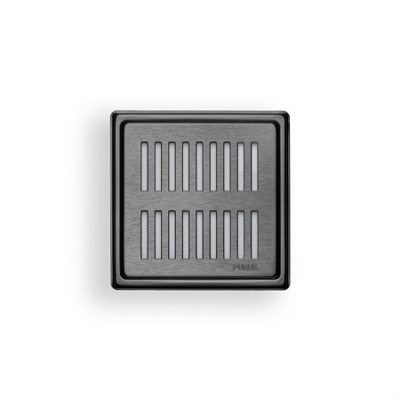Golvsil 154x154mm, Purus Square Rib mattsvart