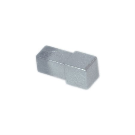 Hörndel kvadrat alu. silvermetallic 12,5mm
