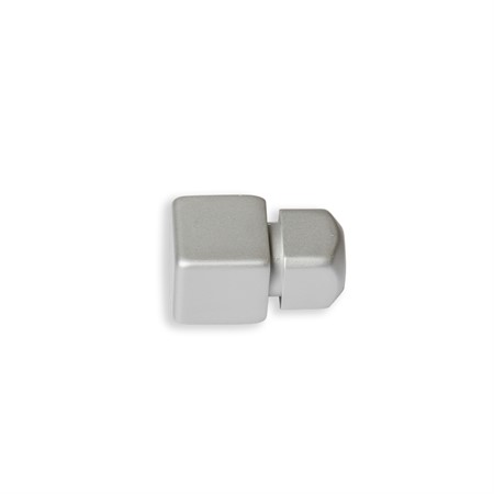 Hörndel kvadrat alu. silvereloxerad matt 7mm