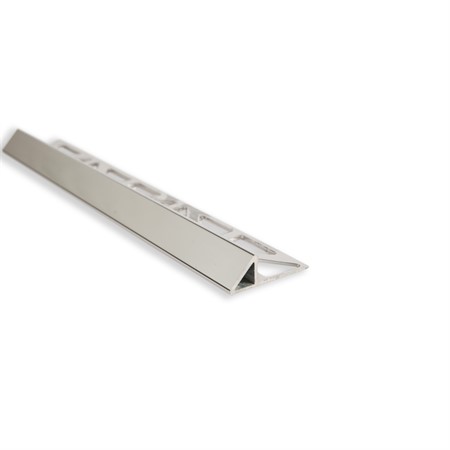 Kakellist 45° alu. silvereloxerad blank 10mm 2,5m