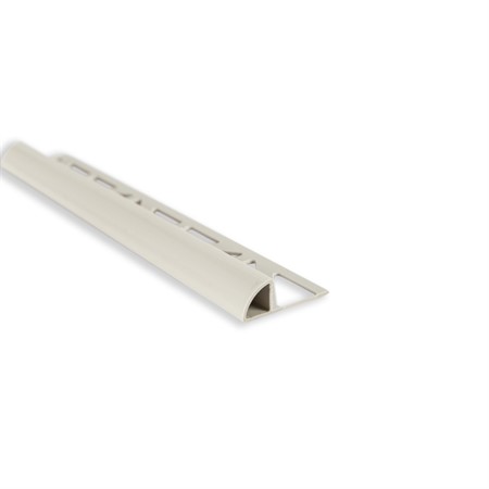 Kakellist kvartsrund plast silvergrå 8mm 2,5m